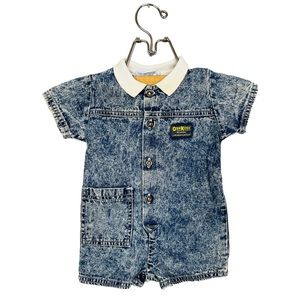 Oshkosh bgosh vintage acid wash romper sz 6-9 months made in USA